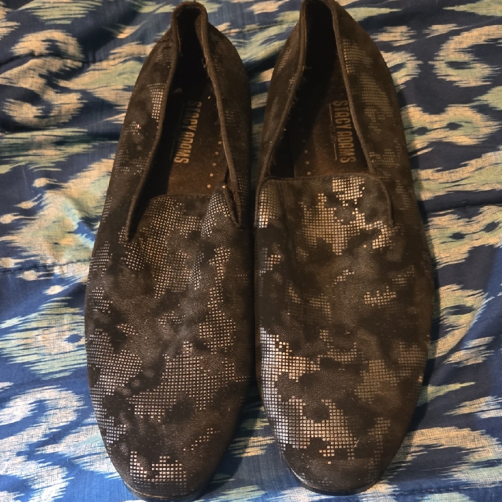 Stacy Adams Black Slip-On Loafers with Textured Design